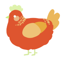 A vermilion and honey chicken with a neck-band pattern