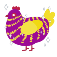 Cranberry Sauce, a plum and yellow chicken with a bar pattern