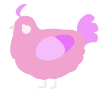 A pink and lavender chicken