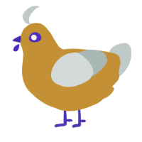 A gold and silver chicken