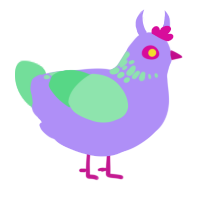 Cipher, a lilac and spring chicken with a neck-speckle pattern