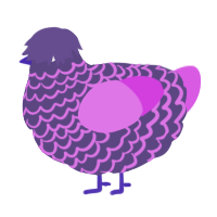A overcast and orchid chicken with a lace pattern