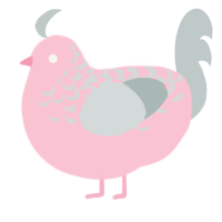 A rose and silver chicken with a half-lace pattern