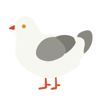 A white and ash chicken