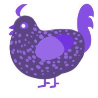 (unnamed), a overcast and blurple chicken with a speckle pattern