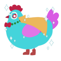 A aqua and orchid chicken