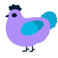 A lilac and cerulean chicken