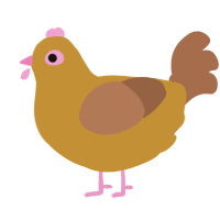A gold and brown chicken