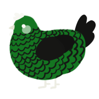 (unnamed), a leaf and black chicken with a lace pattern