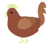 A russet and brown chicken