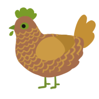 A brown and gold chicken with a lace pattern