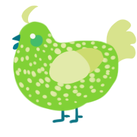 Limeade, a grass and lemon chicken with a speckle pattern