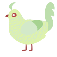 A apple and gluppy chicken with a lace pattern