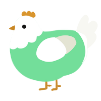 A spring and white chicken with a head pattern
