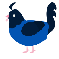 A ultramarine and tumblr chicken with a head pattern