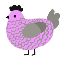 A lavender and ash chicken with a lace pattern