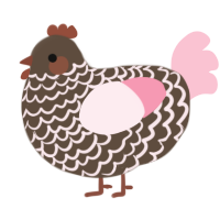 A bark and rose chicken with a lace pattern