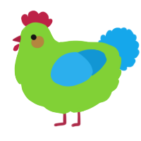 A grass and sky chicken