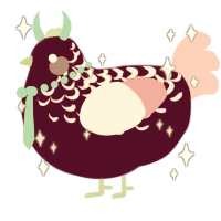 A wine and rose chicken with a half-lace pattern