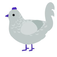 Kanade, a silver chicken with a half-lace pattern
