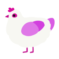 A white and orchid chicken