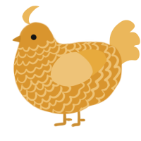 A orange and honey chicken with a lace pattern