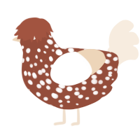 A russet and cream chicken with a speckle pattern