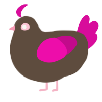A bark and fuchsia chicken