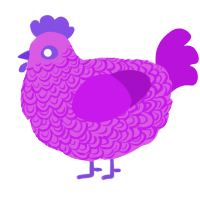 A orchid and amethyst chicken with a double-lace pattern