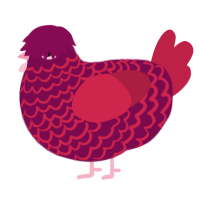 Fire Engine, a wine and crimson chicken with a lace pattern
