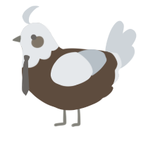A bark and mist chicken with a head pattern