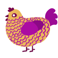 A honey and plum chicken with a lace pattern