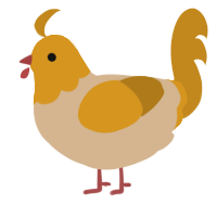 MacademiaNut, a beige and ochre chicken with a head pattern
