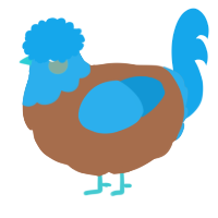 A brown and sky chicken with a head pattern