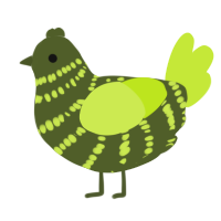 Dill, a olive and lime chicken with a bar pattern