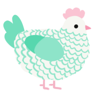 Fine China Teacup, a white and mint chicken with a lace pattern