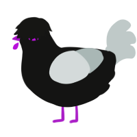 omg emo chicken, a black and silver chicken