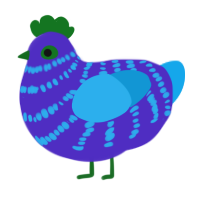 (unnamed), a indigo and sky chicken with a bar pattern