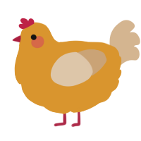 A orange and beige chicken