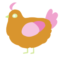 A orange and pink chicken