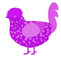 A amethyst and orchid chicken with a speckle pattern