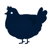 A tumblr chicken with a speckle pattern