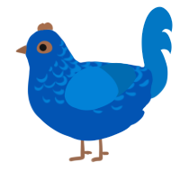 AY1963, a ultramarine and sapphire chicken with a half-lace pattern