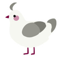 A white and ash chicken