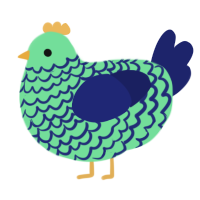 A spring and navy chicken with a lace pattern