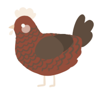 A russet and bark chicken with a lace pattern