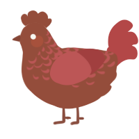 A russet and red chicken with a half-lace pattern