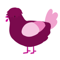 A wine and pink chicken
