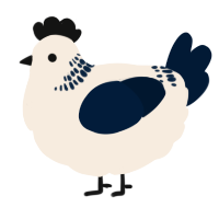 A cream and tumblr chicken with a neck-band pattern