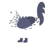 Riverbank, a silver and navy chicken with a half-lace pattern